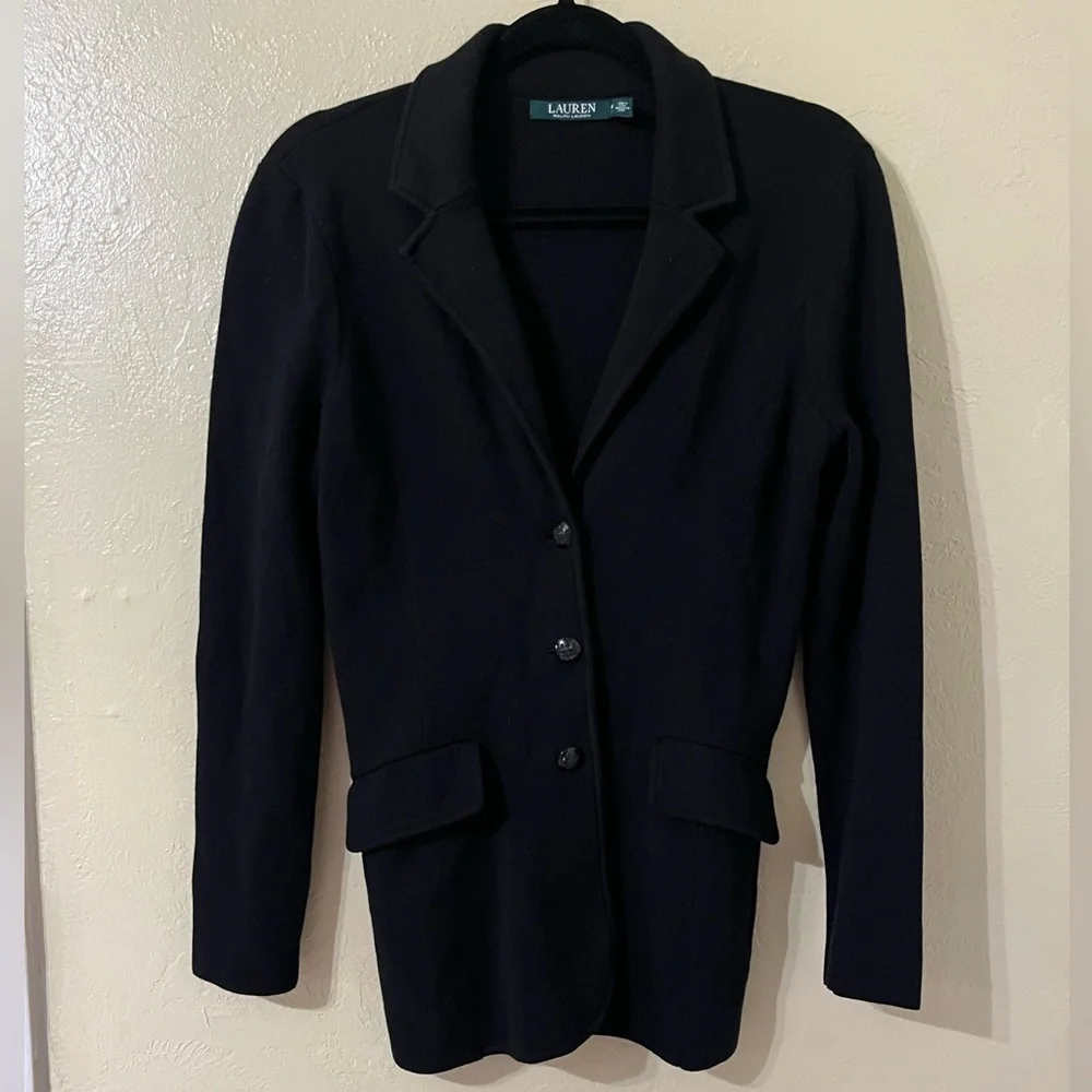 Lauren Ralph Lauren knit cardigan blazer size medium - Picture 1 of 3